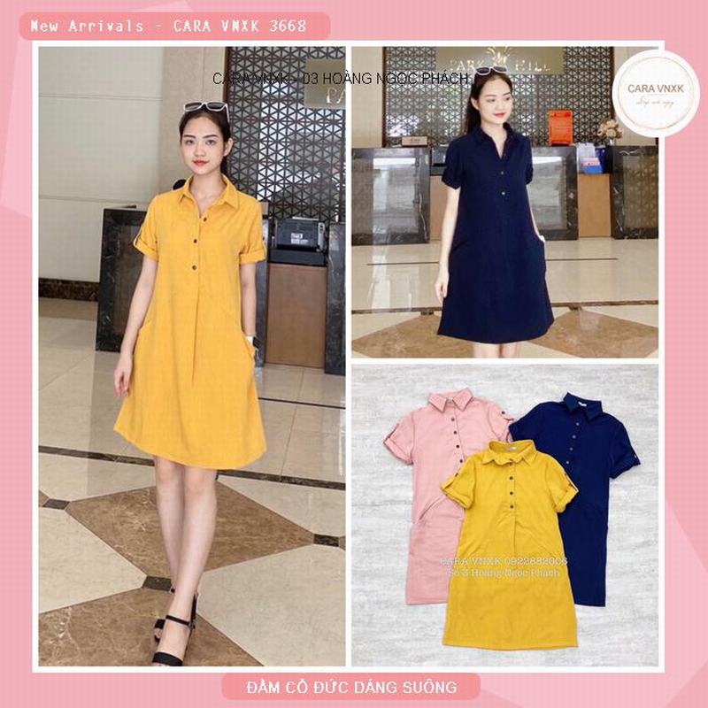 ĐẦM CỔ ĐỨC DÁNG SUÔNG 3668