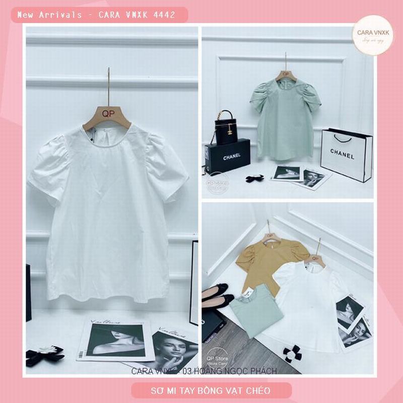 SƠ MI TAY BỒNG VẠT CHÉO 4442