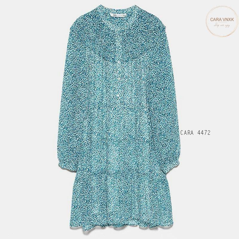 Váy dáng ngắn hoa cúc xanh Zara Auth new tag có sẵn 8342/109 8342109