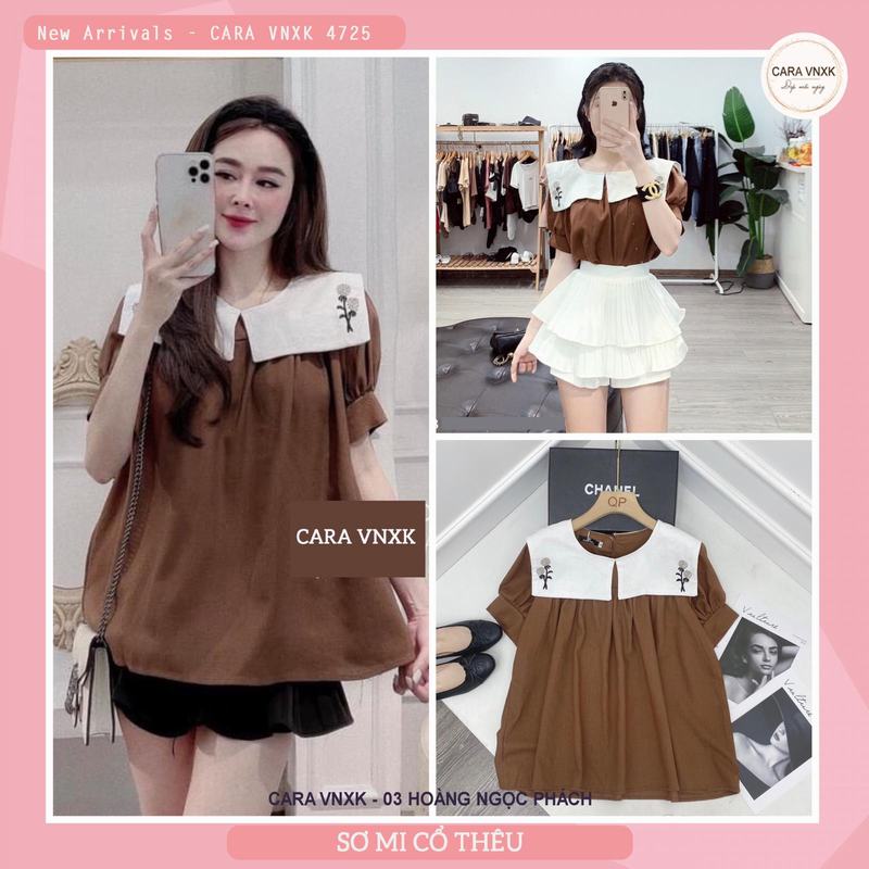 SƠ MI CỔ THÊU VINTAGE 4725