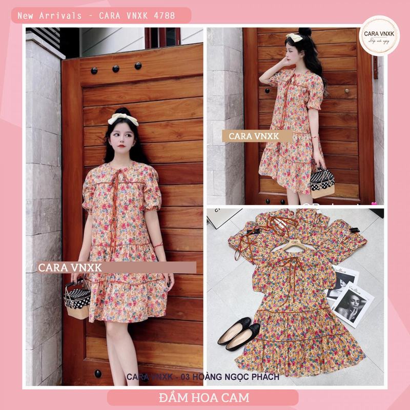 ĐẦM HOA CAM SIÊU YÊU 4788