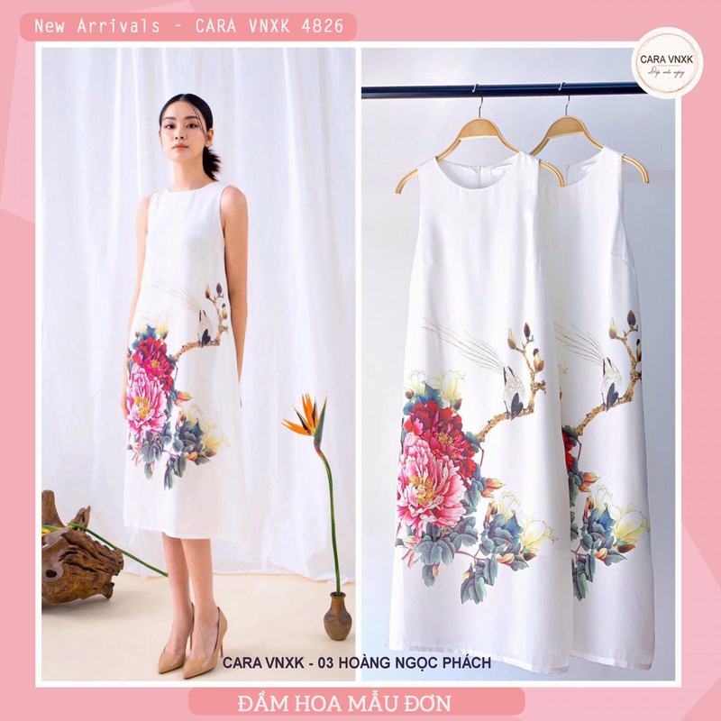 ĐẦM CAO CẤP HOA MẪU ĐƠN 4826