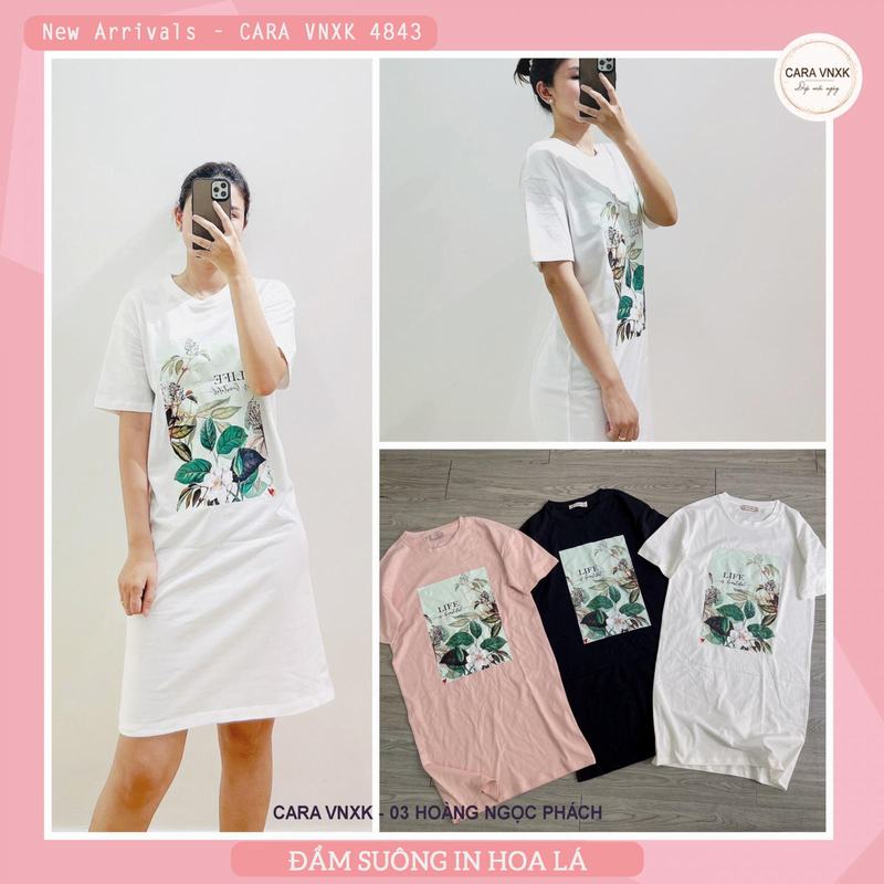 ĐẦM THUN IN HOA LÁ 4843