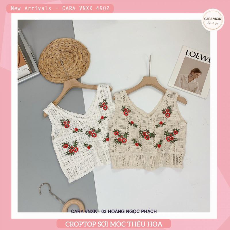 CROPTOP SỢI MÓC THÊU HOA Mã: 4902