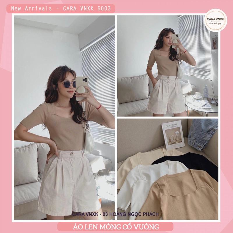 ÁO LEN MỎNG CỔ VUÔNG Mã: 5003