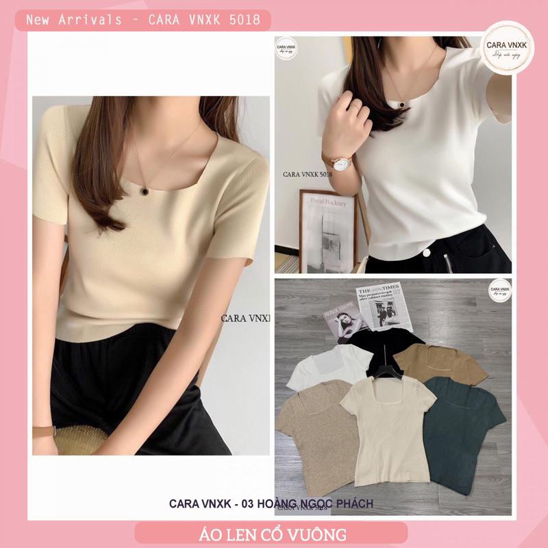 ÁO LEN CỔ VUÔNG XINH Mã: 5018