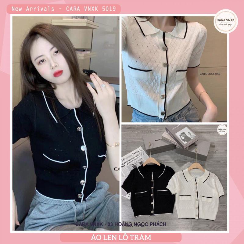 ÁO LEN ĐỤC LỖ TRÁM SANG CHẢNH Mã: 5019
