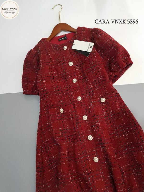 AD12A235- Đầm dạ tweed