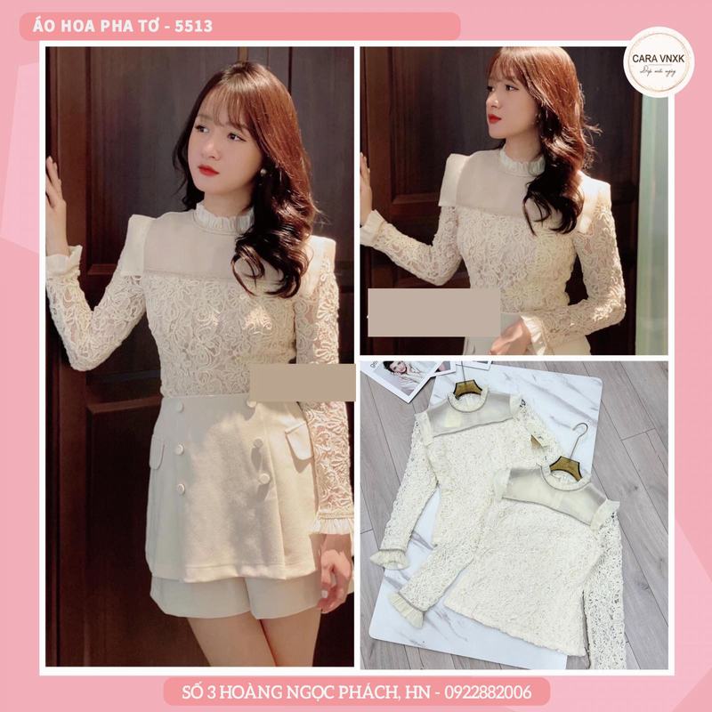 ÁO HOA PHA TƠ TIỂU THƯ Mã: 5513