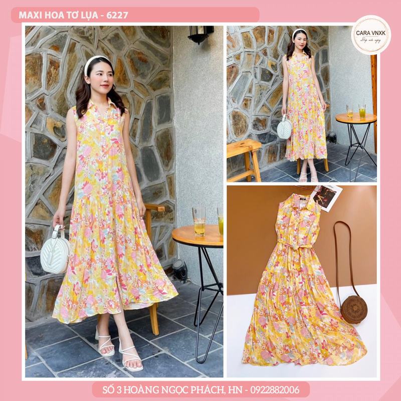 ĐẦM HOA TƠ LỤA 6227