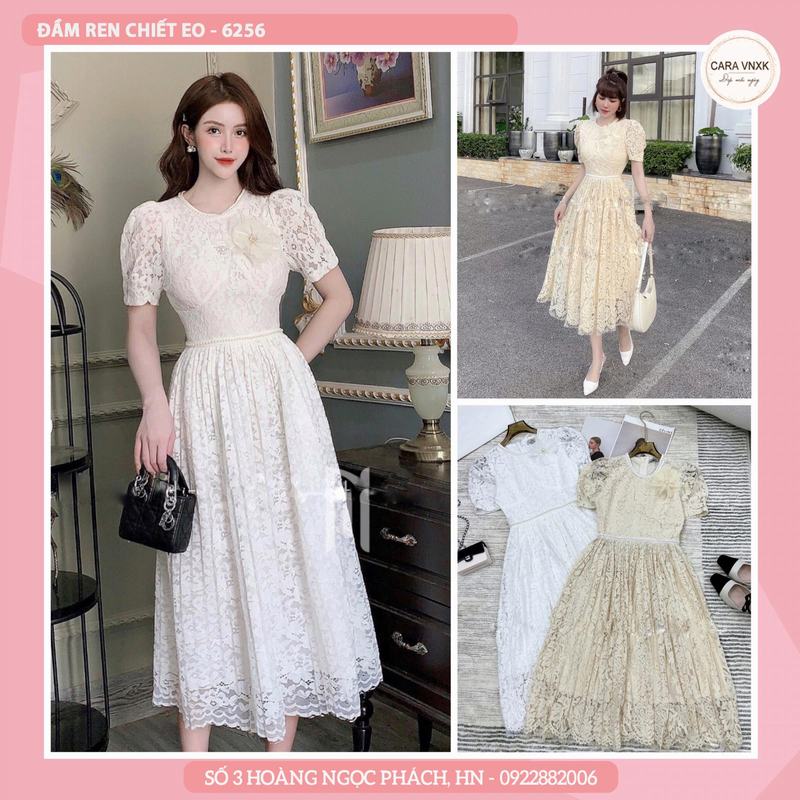 Đầm trắng xoè ren công chúa tay lỡ / Váy nữ kỷ yếu voan xoè viền ren |  Shopee Việt Nam