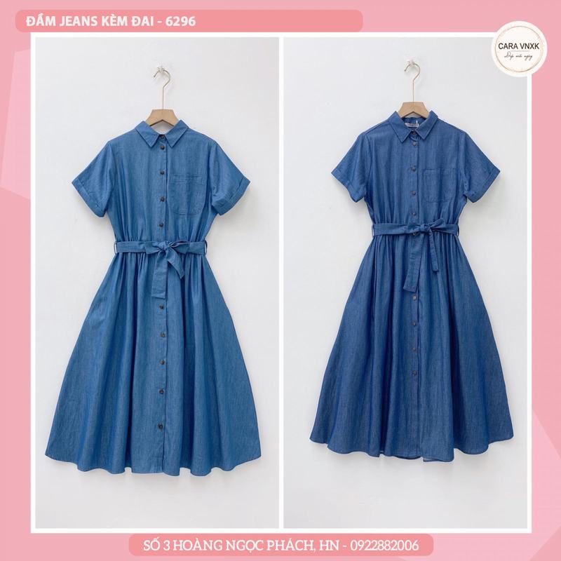 ĐẦM JEANS KÈM ĐAI 6296