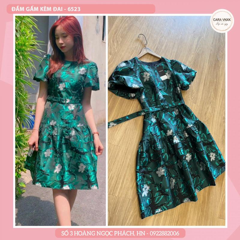 ĐẦM GẤM XANH 6523
