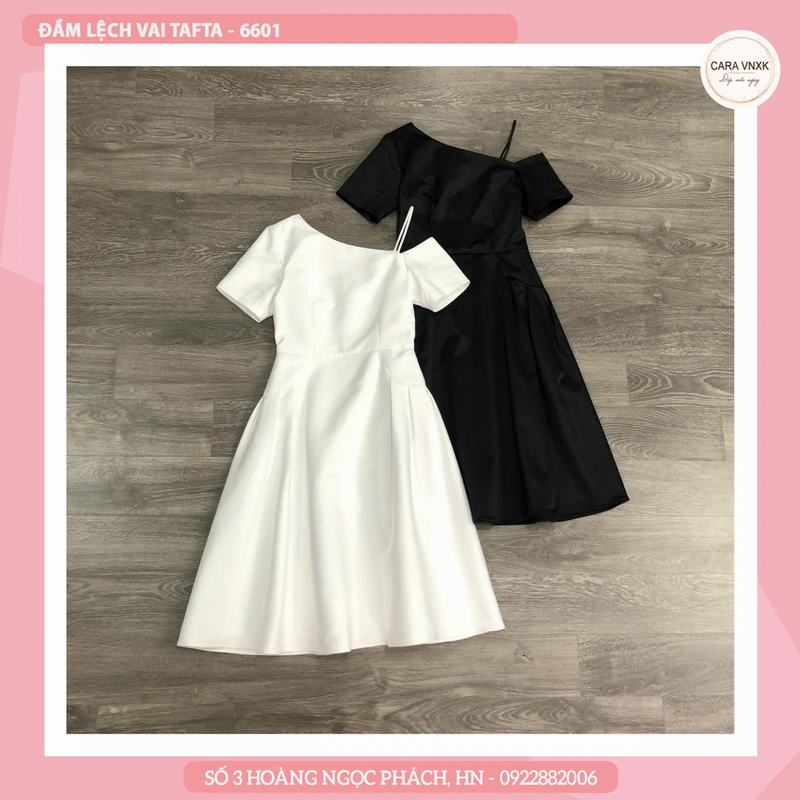 ĐẦM TAFTA LỆCH VAI 6601