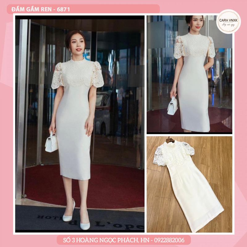 ĐẦM GẤM REN 6871