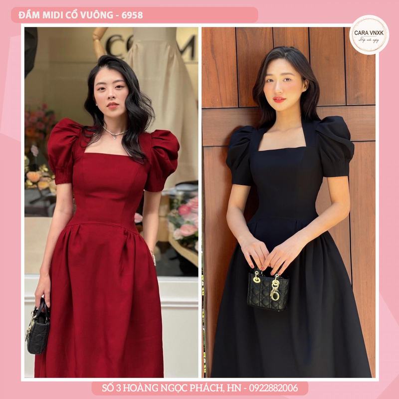 ĐẦM CỔ VUÔNG 6958