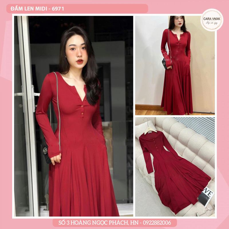 ĐẦM LEN MIDI 6971