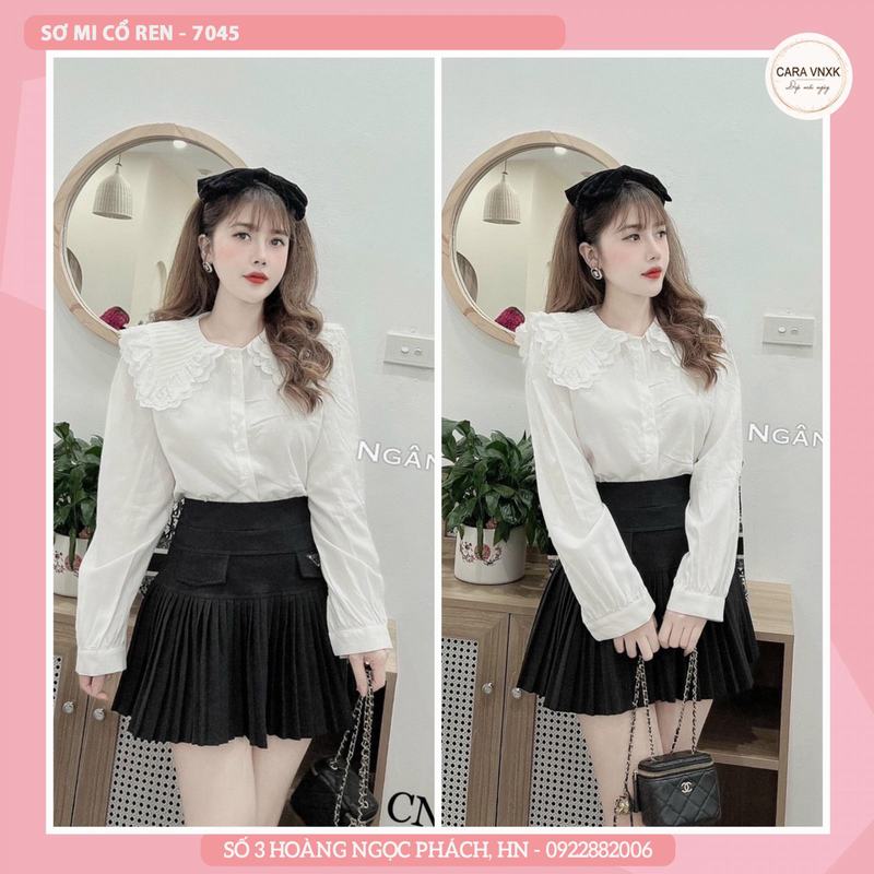 SƠ MI CỔ REN 7045