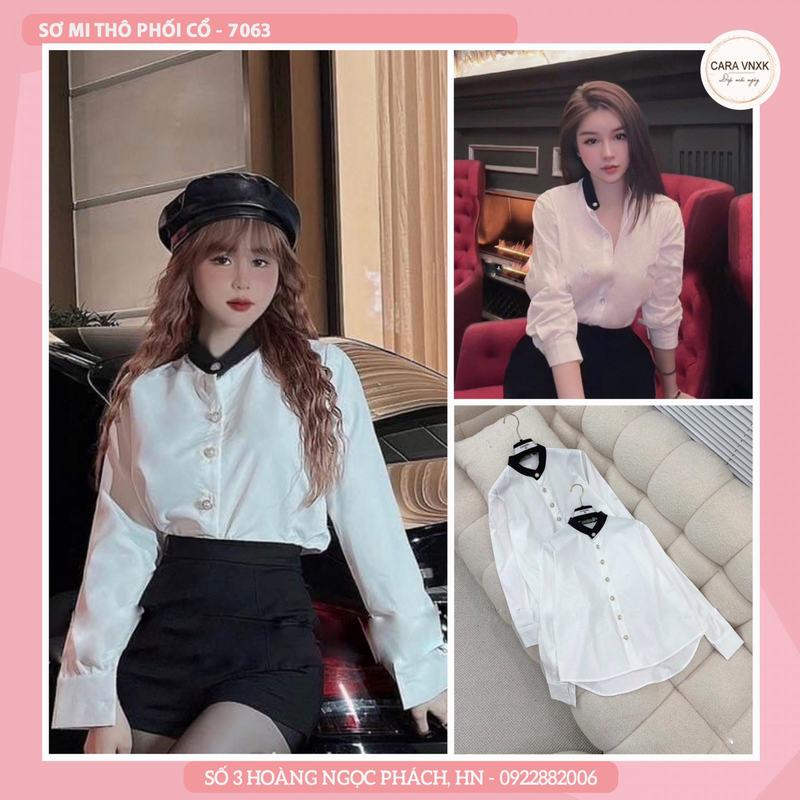 ÁO SƠ MI PHỐI CỔ 7063