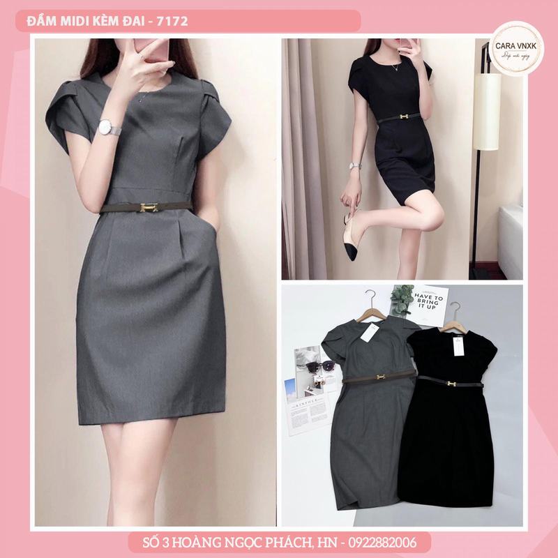 ĐẦM MIDI KÈM ĐAI 7172