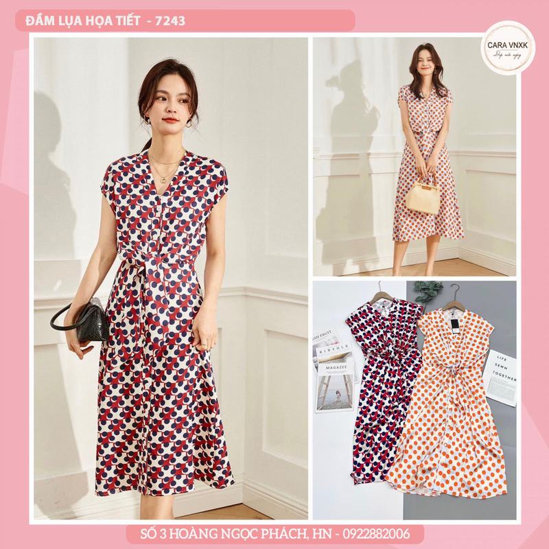 ĐẦM LỤA HỌA TIẾT 7243