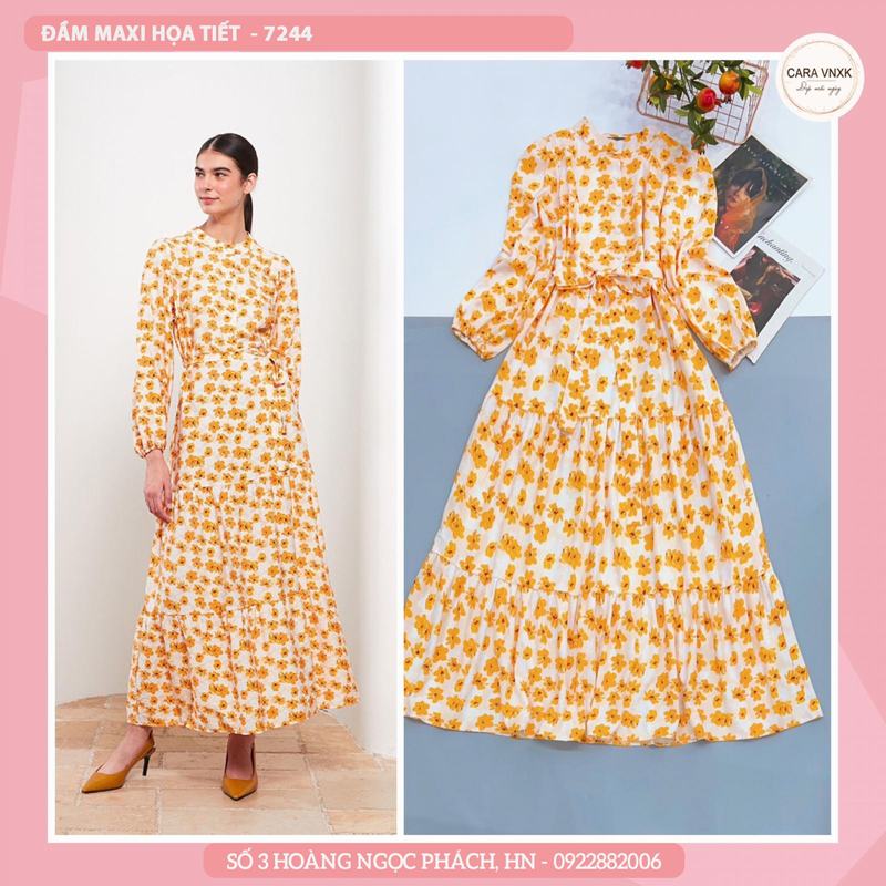 ĐẦM MAXI HOA 7244