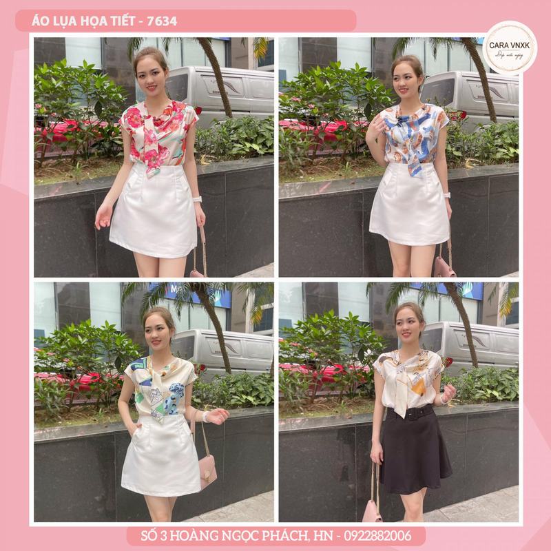 ÁO LỤA HỌA TIẾT 7634